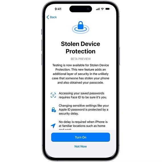 iPhone Stolen Device Protection