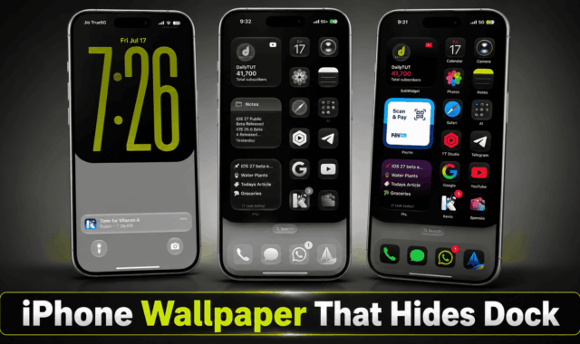 iPhone wallpaper that hides dock